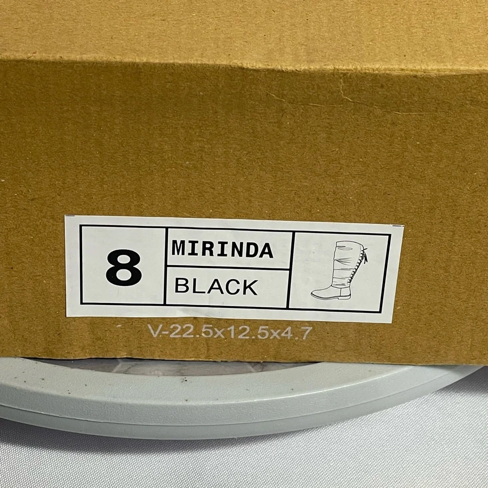 Journee Collection Mirinda Black Knee-High Lace Back Boots Size 8